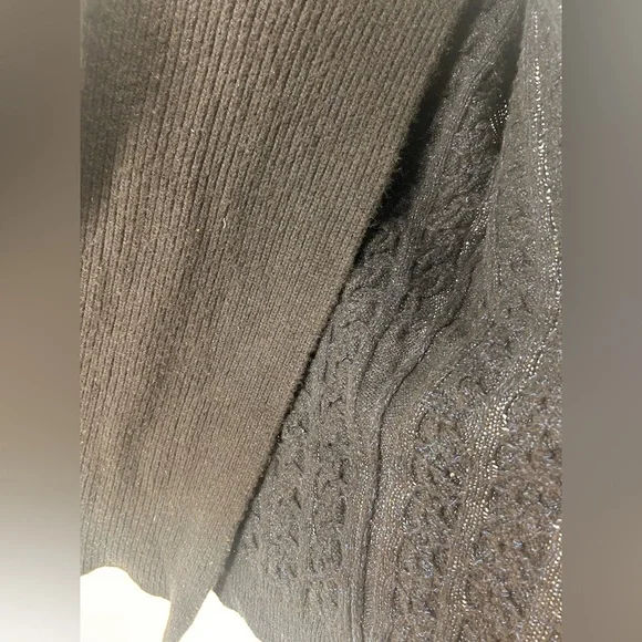 Stella McCartney asymmetric wrap knit sweater tunic blue sparkle black 44 US 8 - Picture 5 of 10